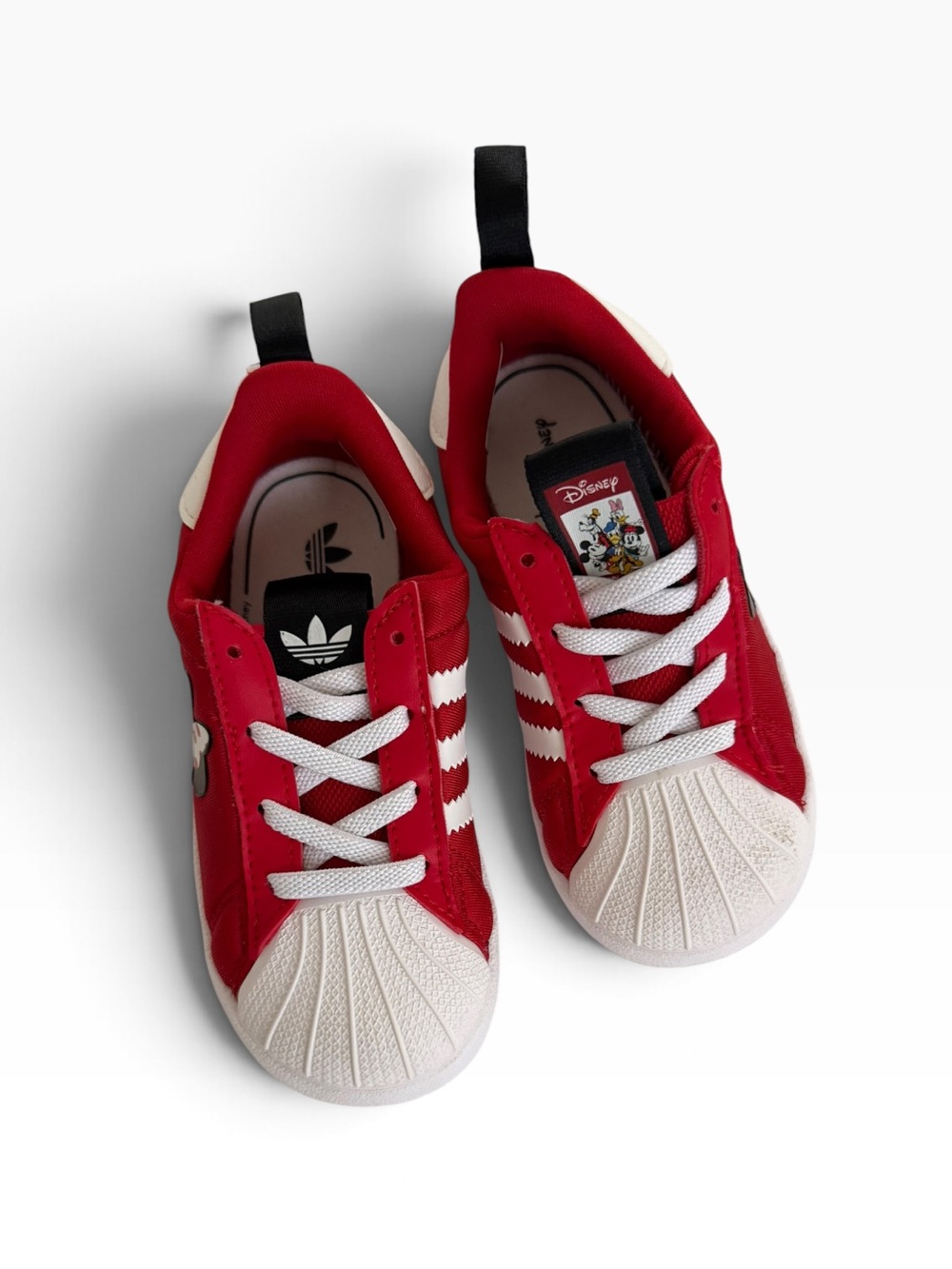 adidas Kids Red and White Shell-Toe Sneakers